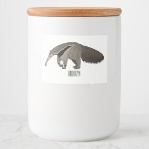 Anteater-Cartoon-Abbildung Lebensmitteletikett