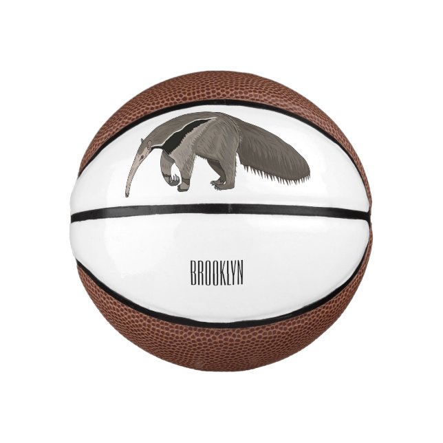 Anteater-Cartoon-Abbildung Mini Basketball (Vorderseite)