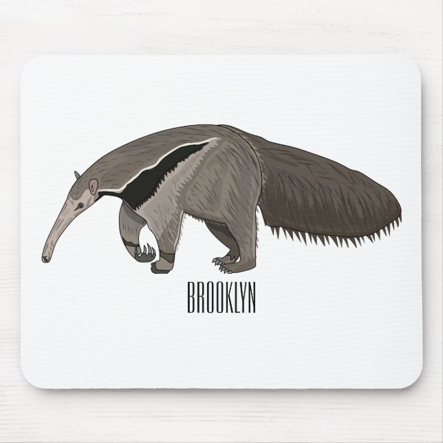 Anteater-Cartoon-Abbildung Mousepad (Vorne)