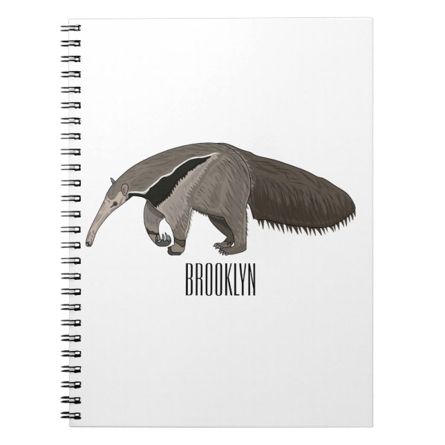 Anteater-Cartoon-Abbildung Notizblock (Vorderseite)