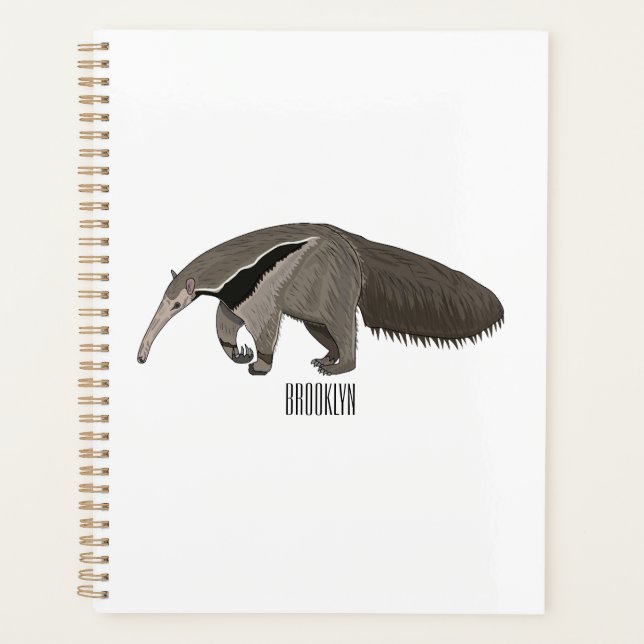 Anteater-Cartoon-Abbildung Planer (Vorderseite)