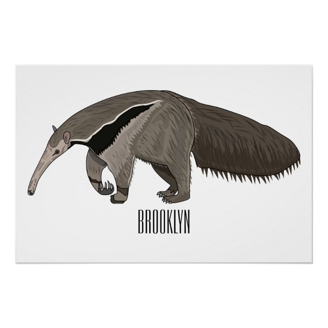 Anteater-Cartoon-Abbildung Poster (Vorderseite)