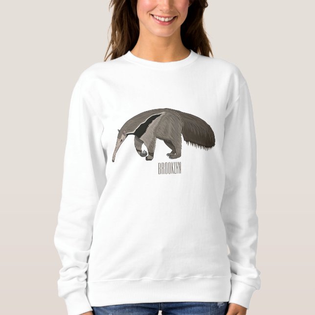 Anteater-Cartoon-Abbildung Sweatshirt (Vorderseite)