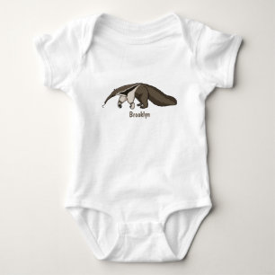 Anteater-Happy-Cartoon-Abbildung Baby Strampler