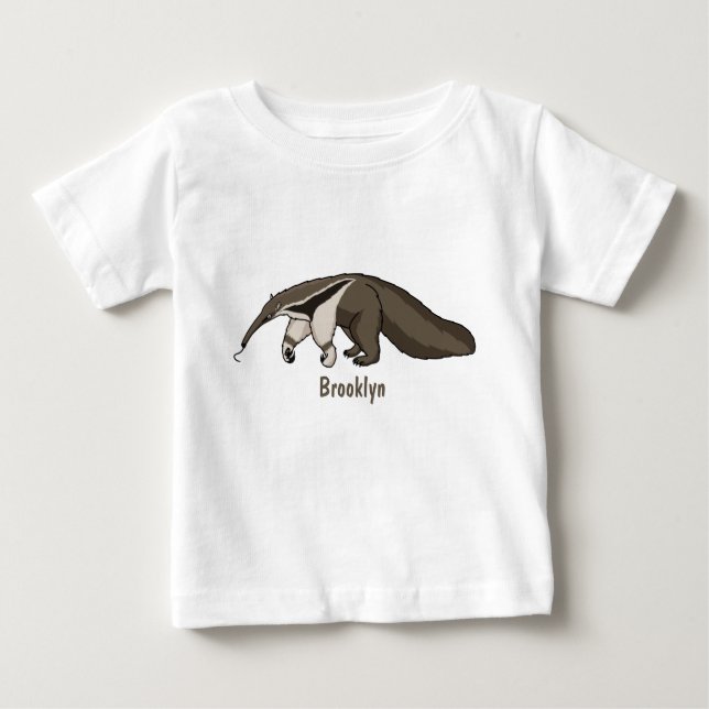 Anteater-Happy-Cartoon-Abbildung Baby T-shirt (Vorderseite)