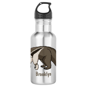 Anteater-Happy-Cartoon-Abbildung Edelstahlflasche