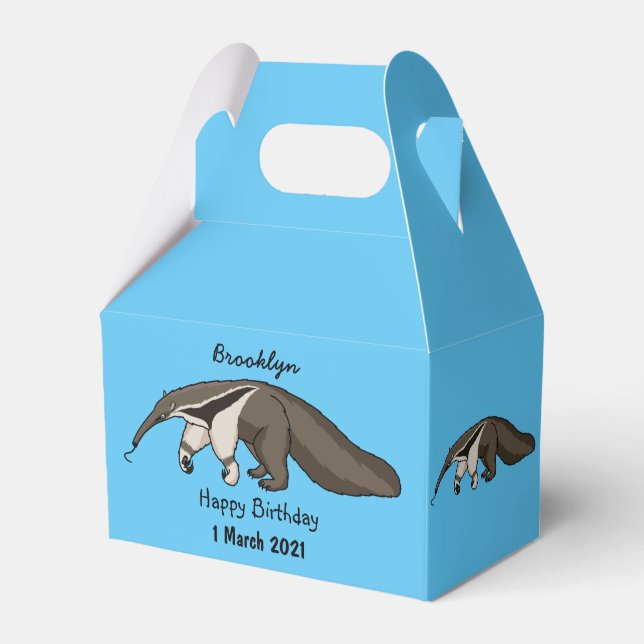Anteater-Happy-Cartoon-Abbildung Geschenkschachtel (Vorderseite)