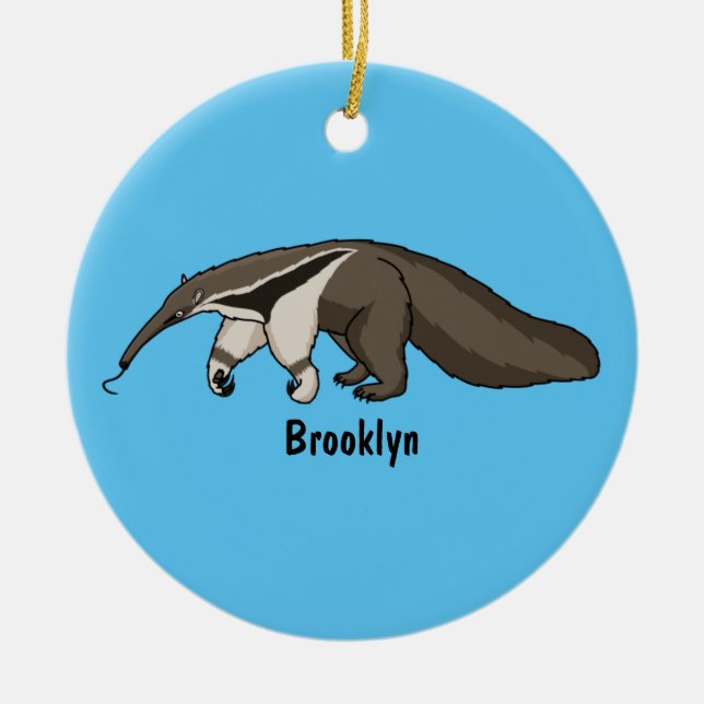 Anteater-Happy-Cartoon-Abbildung Keramik Ornament (Vorne)