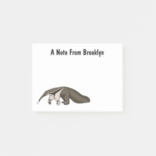 Anteater-Happy-Cartoon-Abbildung Post-it Klebezettel