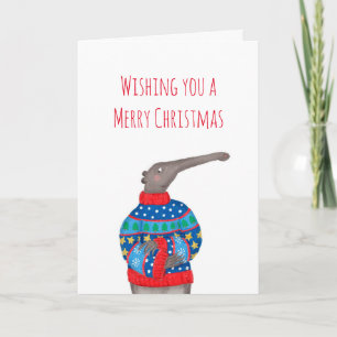 Anteater in der Weihnachtsjumperkarte Karte