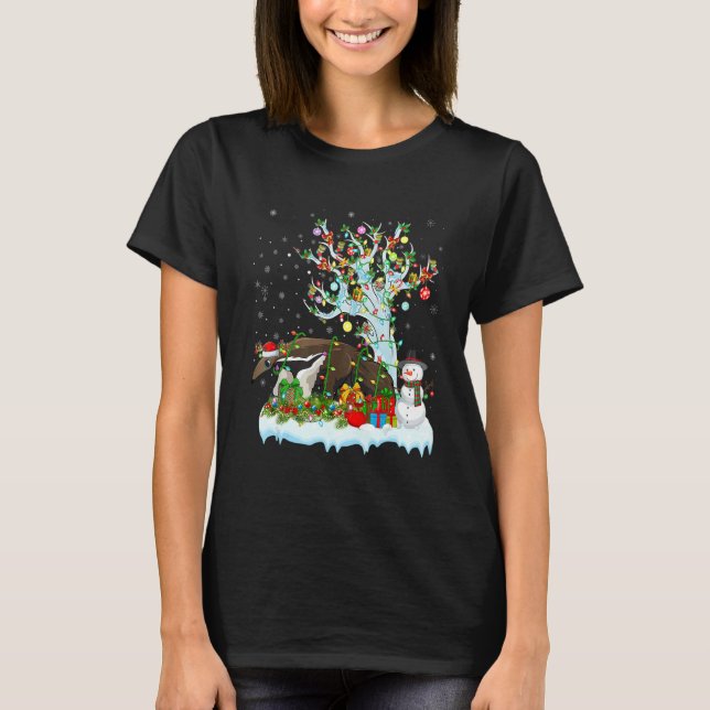Anteater  Santa's Hat Lighting Anteater Christmas  T-Shirt (Vorderseite)