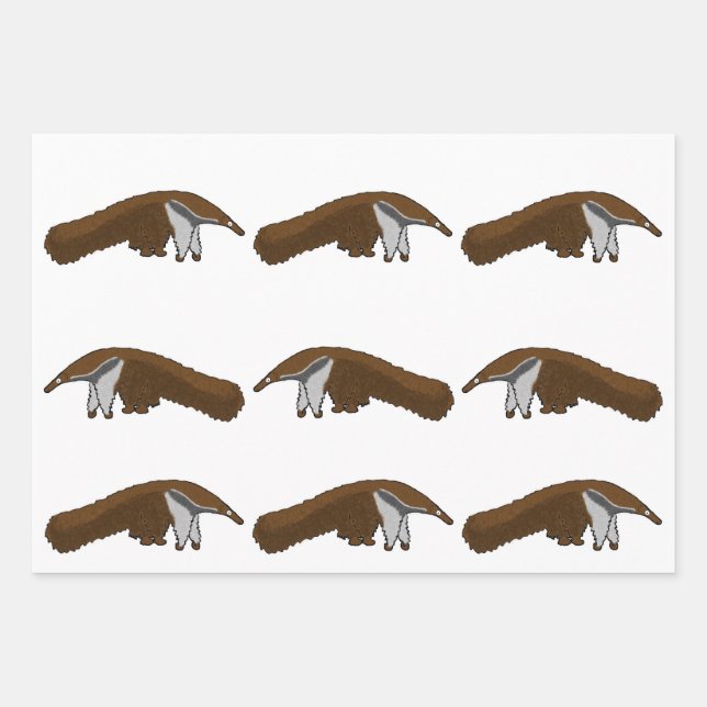 Anteater wrapping paper geschenkpapier set (Vorderseite)