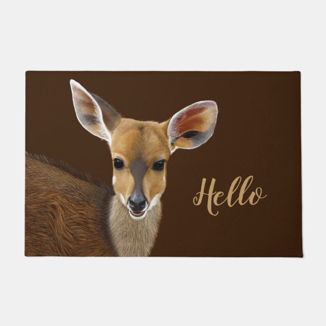 Antelope Bushbuck Young African Deer Zeichnend Fußmatte (Vorderseite)