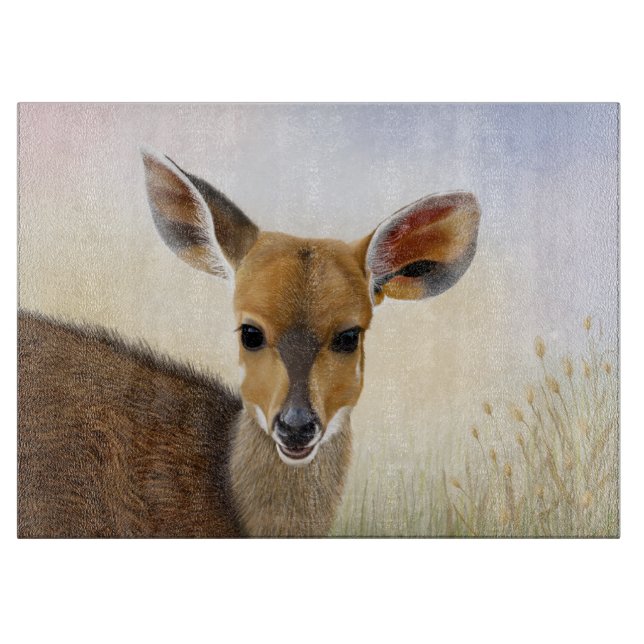 Antelope Bushbuck Young African Deer Zeichnend Schneidebrett (Vorderseite)