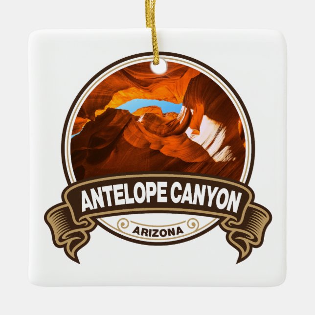Antelope Canyon Arizona Abzeichen Keramikornament (Vorderseite)