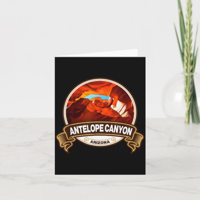 Antelope Canyon Arizona Landmark Badge Vintage  Karte (Vorderseite)