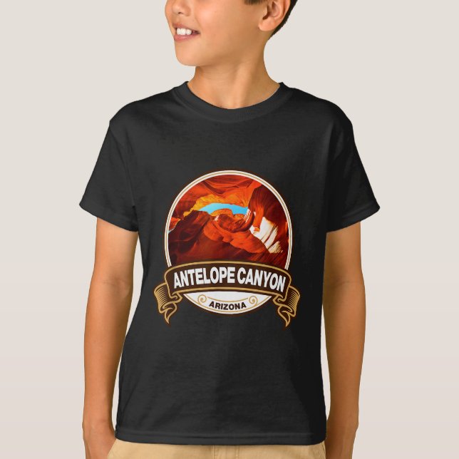 Antelope Canyon Arizona Landmark Badge Vintage  T-Shirt (Vorderseite)