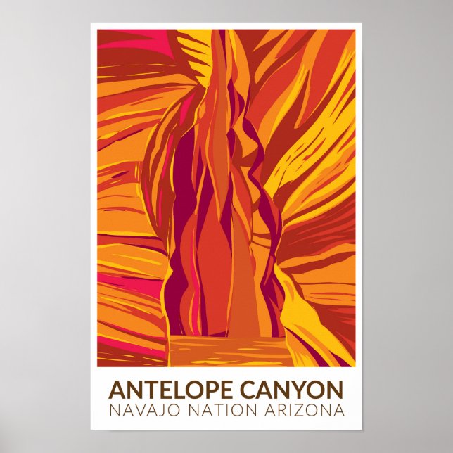 Antelope Canyon Arizona Vintage Poster (Vorne)