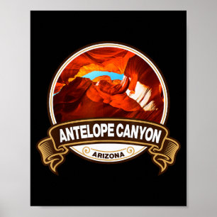 Antelope Canyon Arizona Wahrzeichen Abzeichen Vint Poster