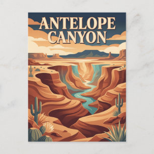 Antelope Canyon Arizona Wüsten-Vintage-Poster Postkarte