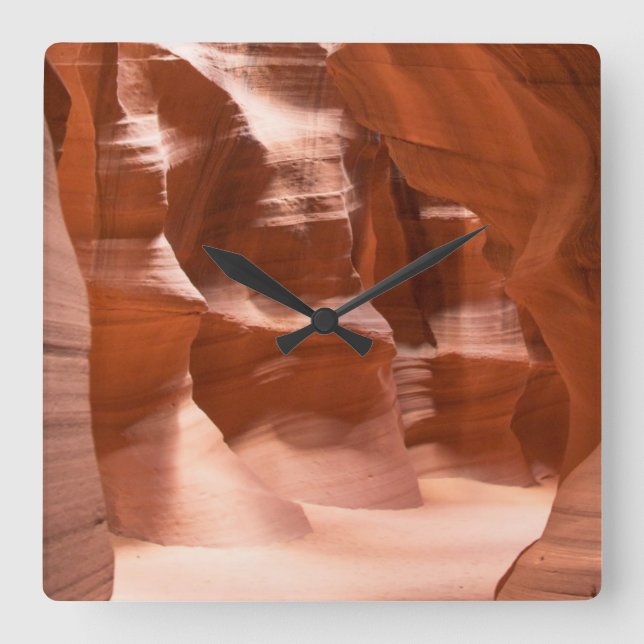 Antelope Canyon, Naturally Lit Quadratische Wanduhr (Vorderseite)