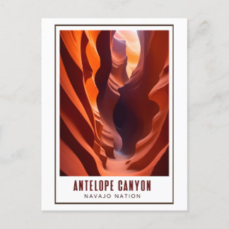 Antelope Canyon Navajo Nation Art Deco Postkarte