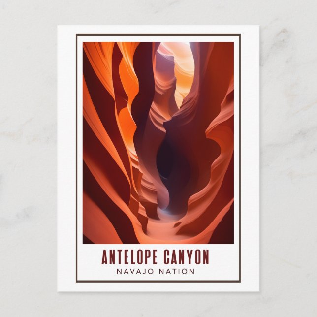Antelope Canyon Navajo Nation Art Deco Postkarte (Vorderseite)