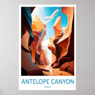 Antelope Canyon Reise Nationaler Vintage-Skiplakat Poster