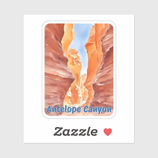 Antelope Canyon Watercolor Aufkleber (Blatt)