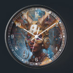 Antelope Headdress Science Fiction Cyberpunk Uhr<br><div class="desc">Fantasy,  Sci-fi & Horror Art von The Lunarium.</div>