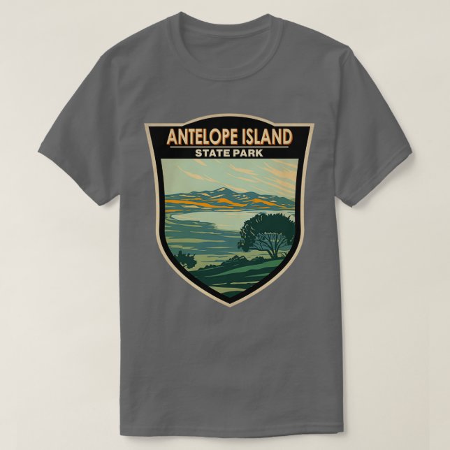 Antelope Island Staat Park Utah Abzeichen T-Shirt (Design vorne)