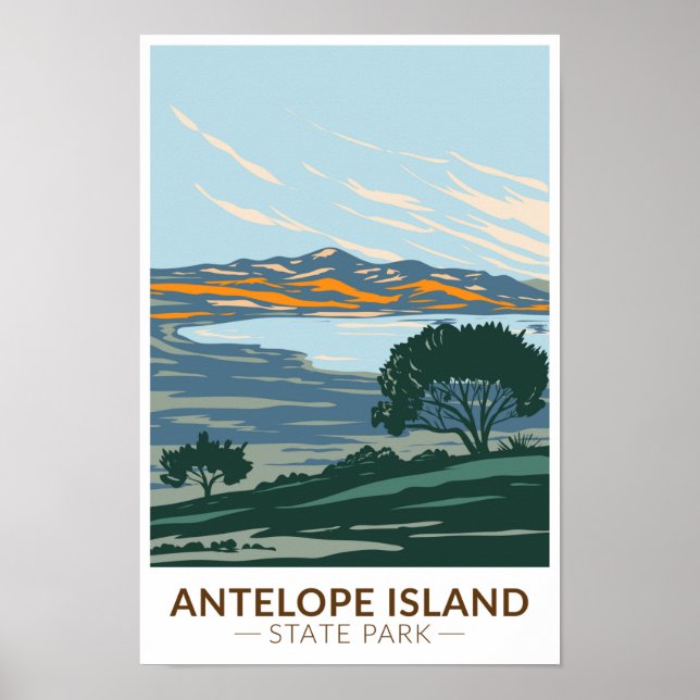 Antelope Island Staat Park Utah Vintag Poster (Vorne)