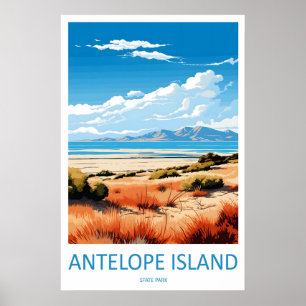 Antelope Island State Park Vintage Reiseplakat Poster