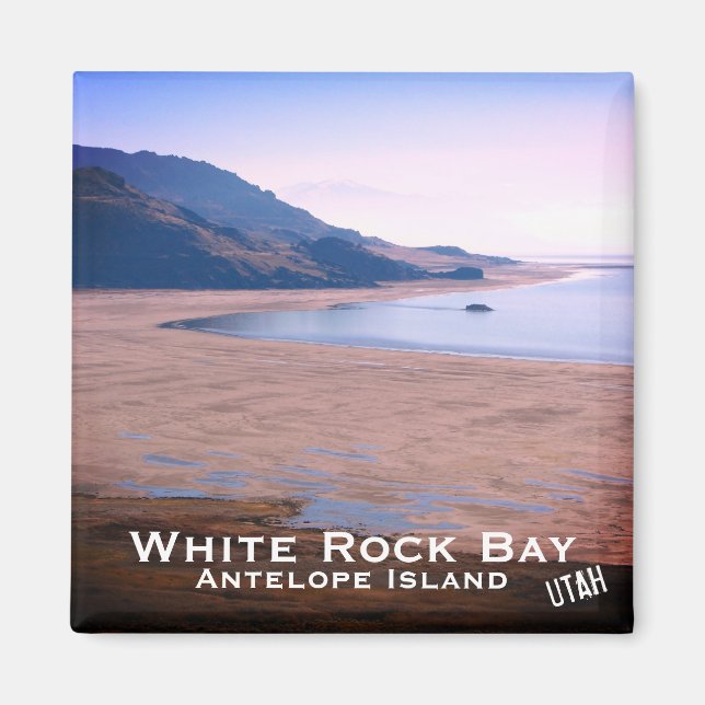 Antelope Island, White Rock Bay, Utah Landschaft Magnet (Vorne)