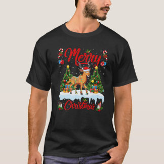 Antelope Lover Xmas Lighting Weihnachtsmannmütze T-Shirt