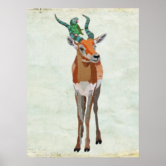 Antelope & Parrot Art Poster (Vorne)