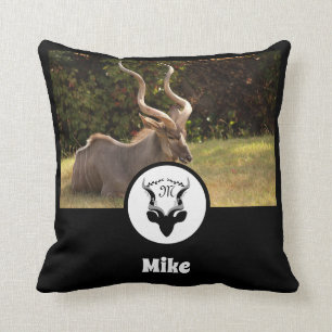 Antelope Silhouette Name Tag Foto Kissen