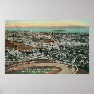 Antenne der Stadt von den Doppelspitzen Poster