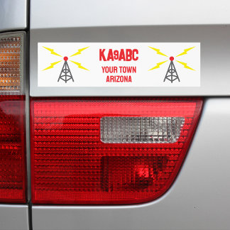 Antenne und Rufzeichen des Amateurfunkbetriebs Autoaufkleber
