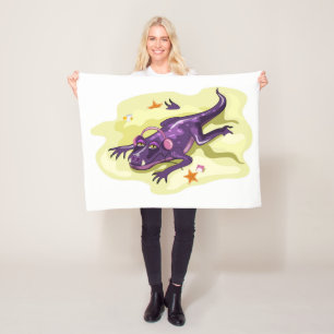 Anteosaurus Sonnenbaden mit Kopfhörern. Fleecedecke