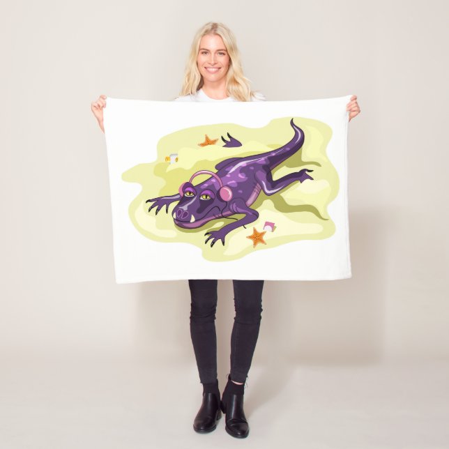 Anteosaurus Sonnenbaden mit Kopfhörern. Fleecedecke (Beispiel)