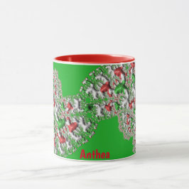 ANTHEA ~ GLOSSY 3D Christmas Red White Green Tasse