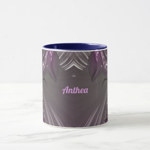 ANTHEA ~ GLOSSY 3D Glossy Pink Blue Silver ~ Tasse
