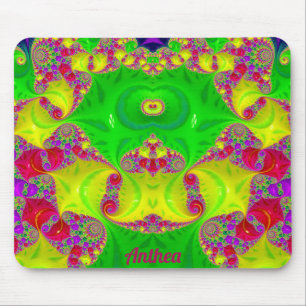 ANTHEA ~ Zany Hot Cerves, Gelb, Rot und Grün Mousepad