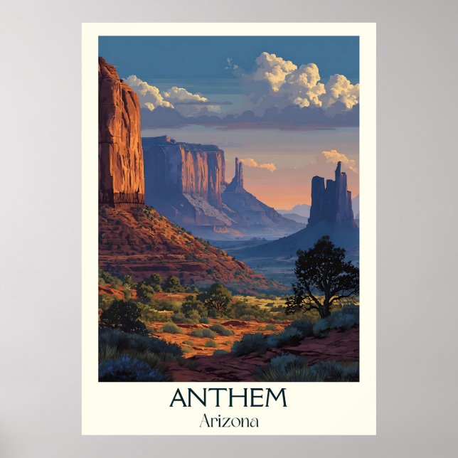 Anthem Arizona Vintage Travel Poster | Retro Canyo (Vorne)