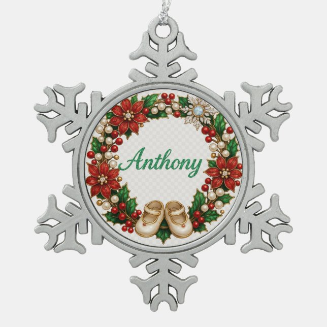 Anthony Baby’s First Christmas Snowflake Ornament (Vorderseite)