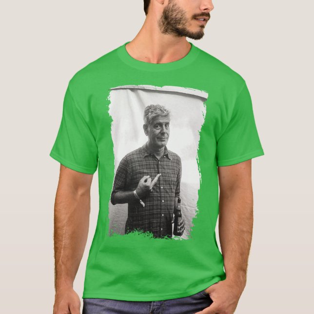 Anthony Bourdain Mittelfinger Freunde T-Shirt (Vorderseite)