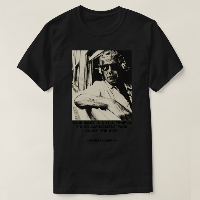 Anthony Bourdain Vintag Button T-Shirt (Design vorne)