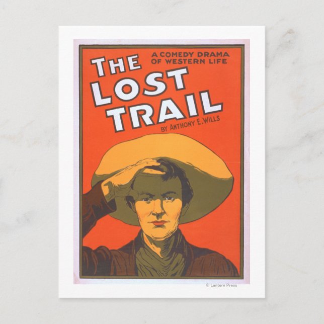 Anthony E. Wills "The Lost Trail" Wester Theater Postkarte (Vorderseite)