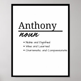 Anthony, Jungenname Personalisierte Namensdefiniti Poster